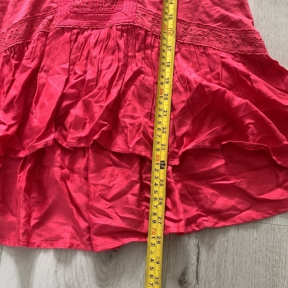 Meadow Rue Tank Top‎ size small eyelet top peplum pink red - Picture 12 of 14